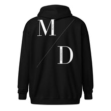 Load image into Gallery viewer, MD Split White/Black Zip Hoodie