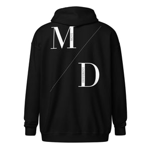 MD Split White/Black Zip Hoodie