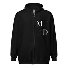 Load image into Gallery viewer, MD Split White/Black Zip Hoodie
