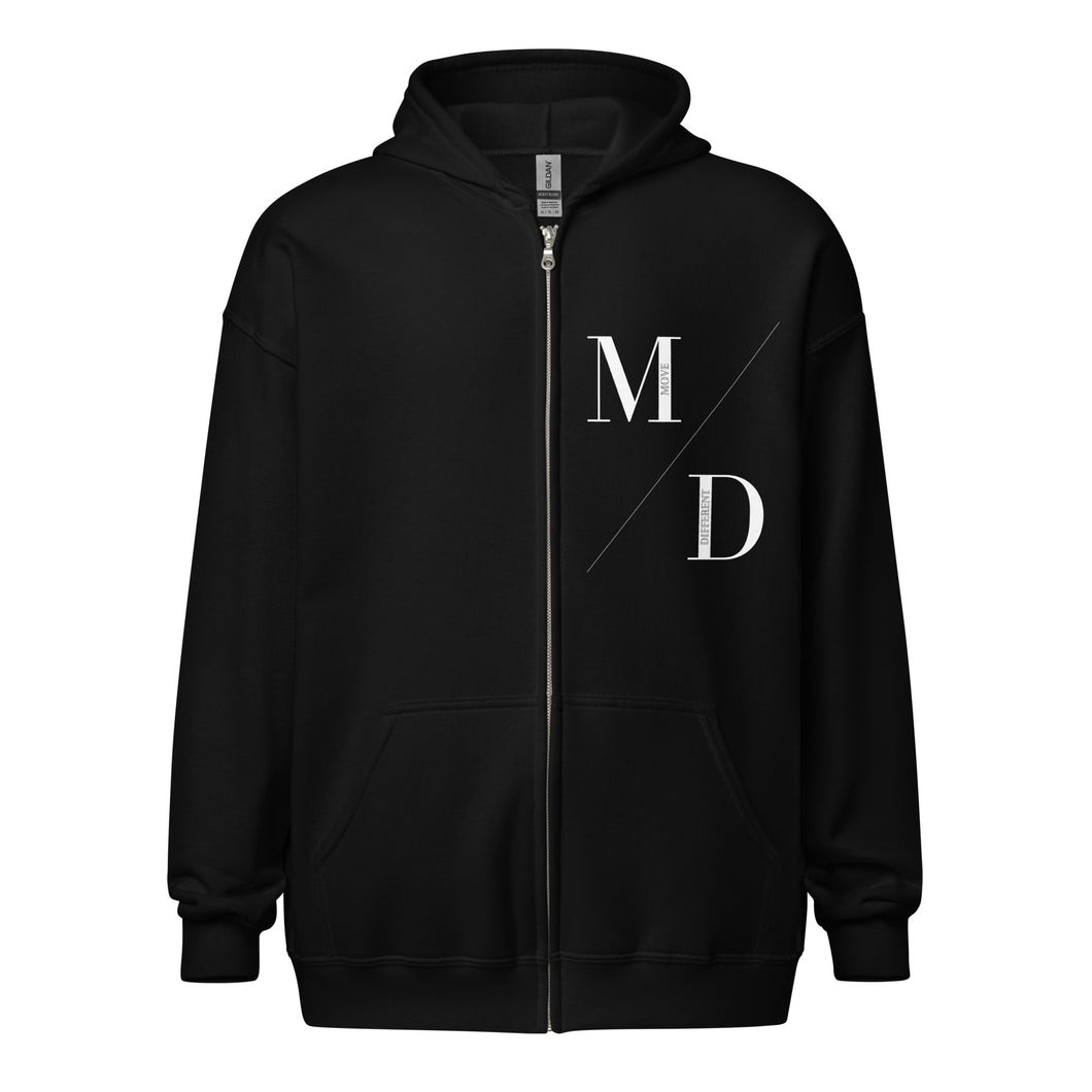 MD Split White/Black Zip Hoodie