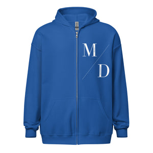 MD Split White/Royal Zip Hoodie